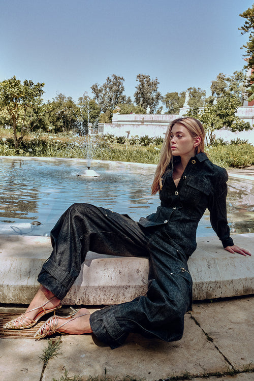 Cargo jeans with straps