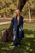 Denim trench coat