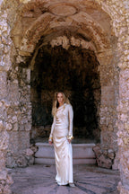 Light gold satin gown