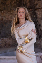 Light gold satin gown