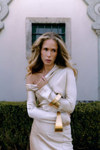 Light gold satin gown